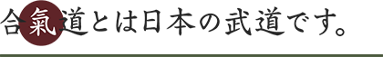 合氣道とは日本の武道です
